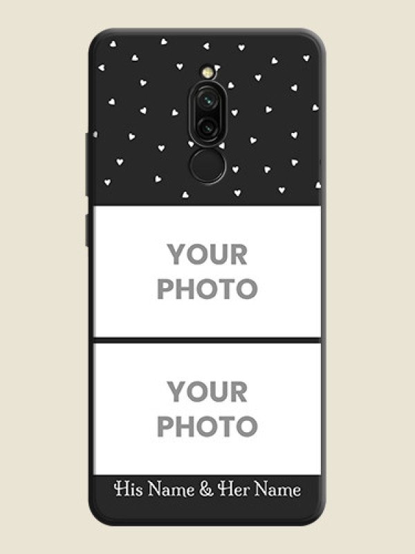 Custom Miniature Love Symbols with Name on Space Black Custom Soft Matte Back Cover - Redmi 8 - alternate view