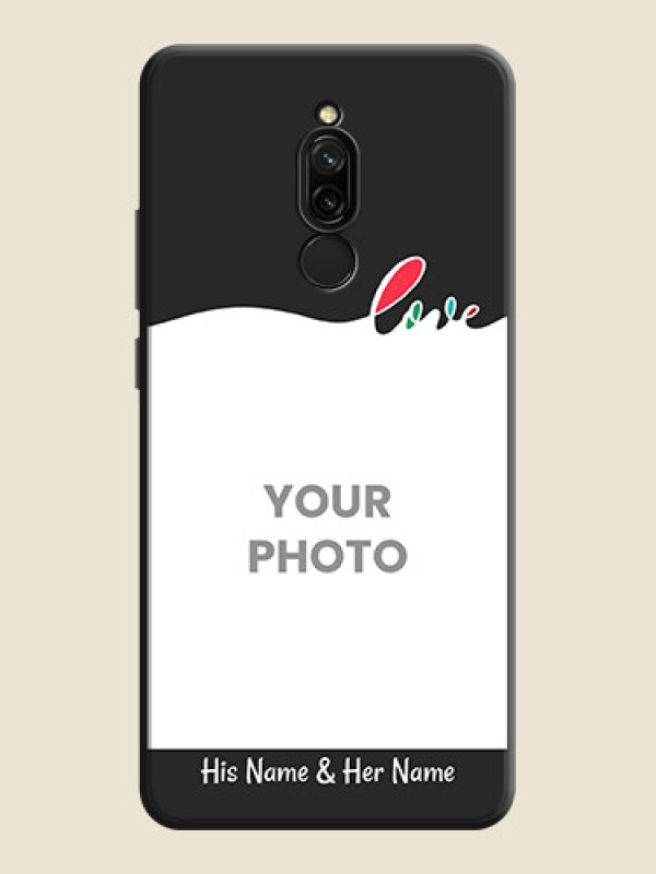 Custom Fall in Love Pattern with Picture - Photo on Space Black Soft Matte Mobile Case - Redmi 8 - alternate view