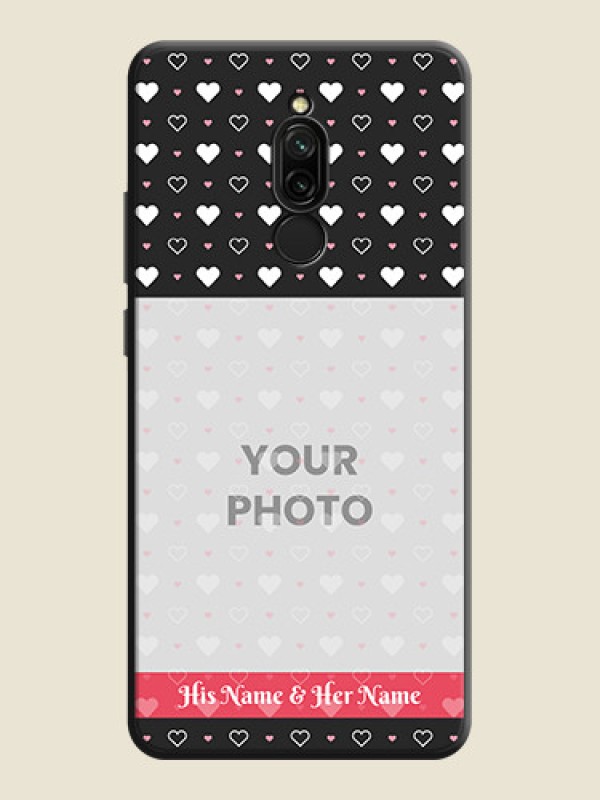Custom White Color Love Symbols with Text Design - Photo on Space Black Soft Matte Phone Cover - Redmi 8 - alternate view
