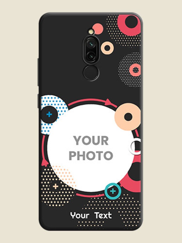 Custom Multicoloured Round Image on Personalised Space Black Soft Matte Cases - Redmi 8 - alternate view