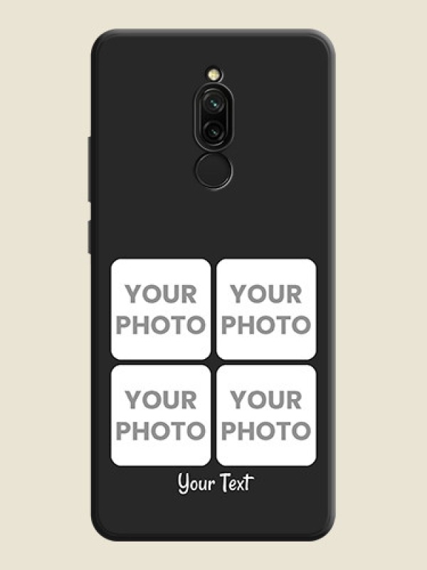 Custom Floral Art with 6 Image Holder - Photo on Space Black Soft Matte Mobile Case - Redmi 8 - alternate view