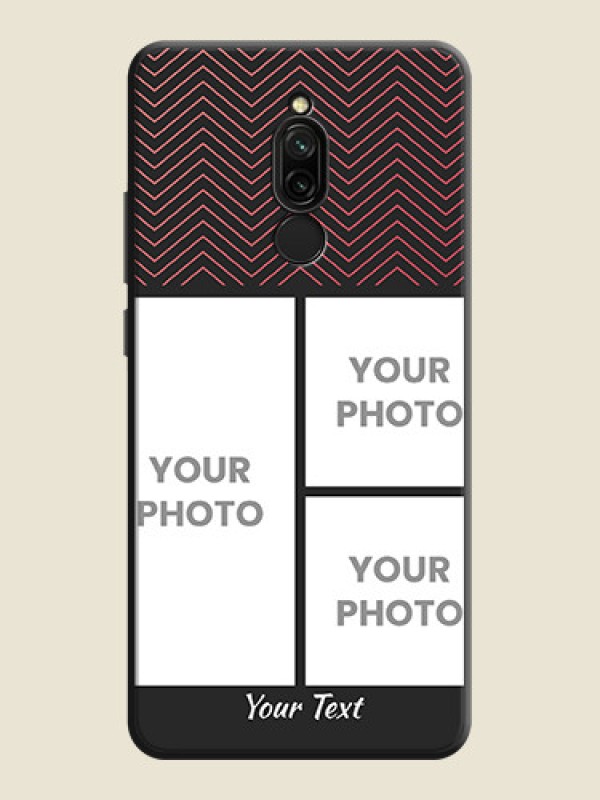 Custom Wave Pattern with 3 Image Holder on Space Black Custom Soft Matte Back Cover - Redmi 8 - alternate view