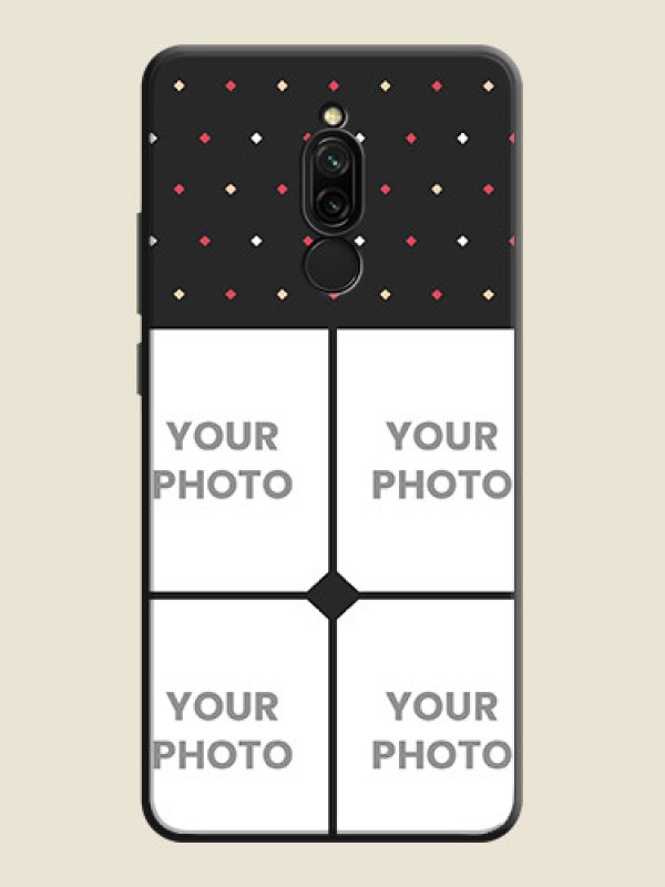 Custom Multicolor Dotted Pattern with 4 Image Holder on Space Black Custom Soft Matte Phone Cases - Redmi 8 - alternate view