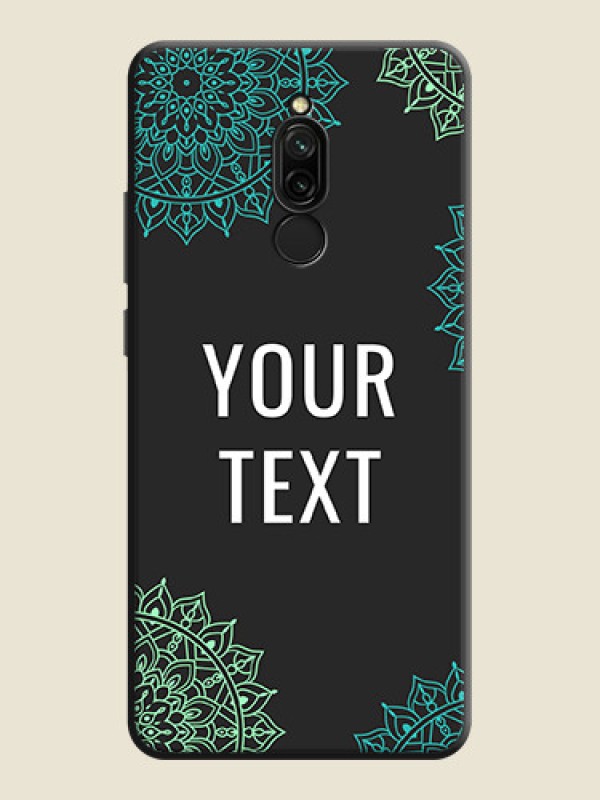 Custom Your Name with Floral Design on Space Black Custom Soft Matte Back Cover - Redmi 8 - alternate view
