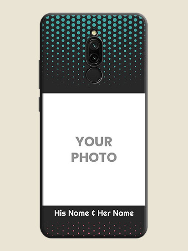 Custom Faded Dots with Grunge Photo Frame and Text on Space Black Custom Soft Matte Phone Cases - Redmi 8 - alternate view