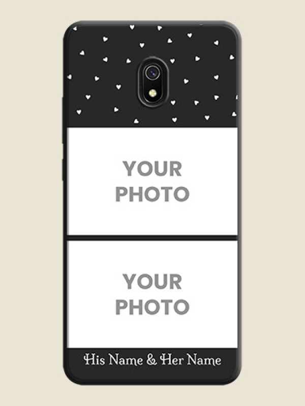 Custom Miniature Love Symbols with Name on Space Black Custom Soft Matte Back Cover - Redmi 8A - alternate view