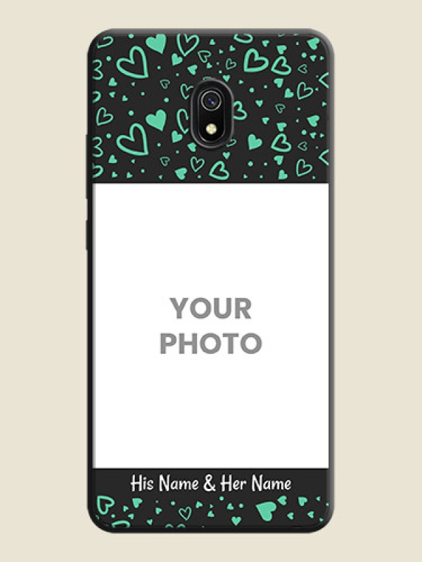 Custom Sea Green Indefinite Love Pattern - Photo on Space Black Soft Matte Mobile Cover - Redmi 8A - alternate view