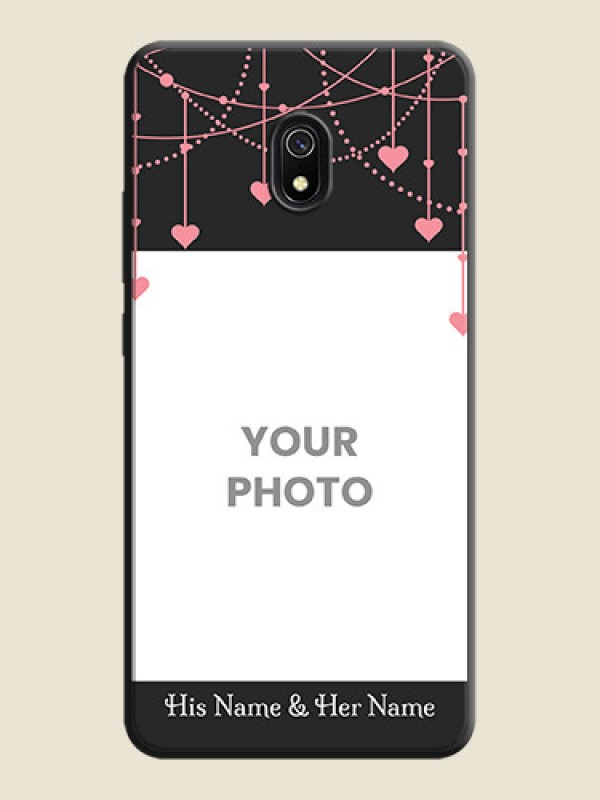 Custom Pink Love Hangings with Text on Space Black Custom Soft Matte Back Cover - Redmi 8A - alternate view