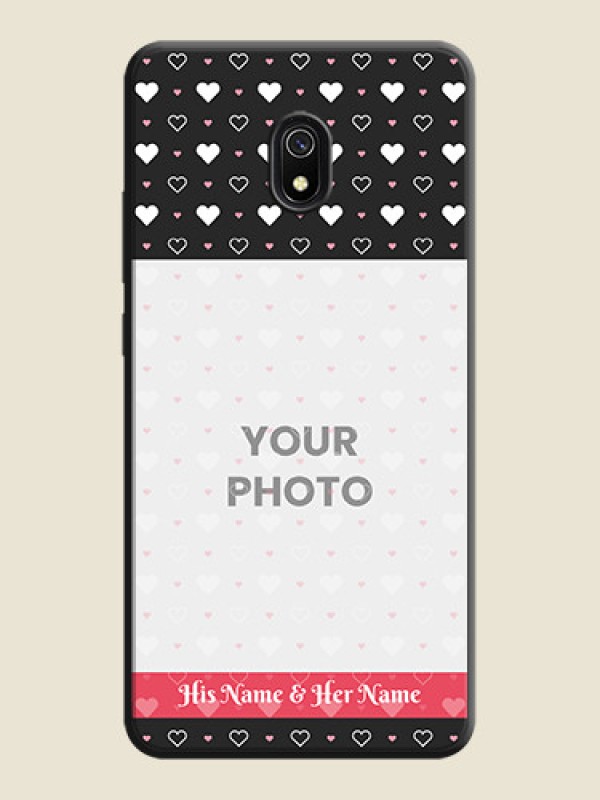Custom White Color Love Symbols with Text Design - Photo on Space Black Soft Matte Phone Cover - Redmi 8A - alternate view