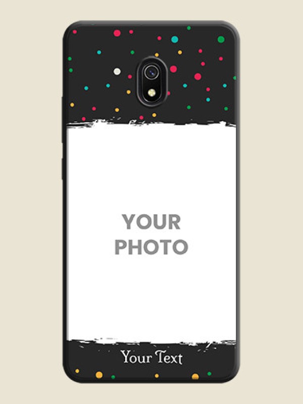 Custom Multicolor Dotted Pattern with Text on Space Black Custom Soft Matte Phone Back Cover - Redmi 8A - alternate view