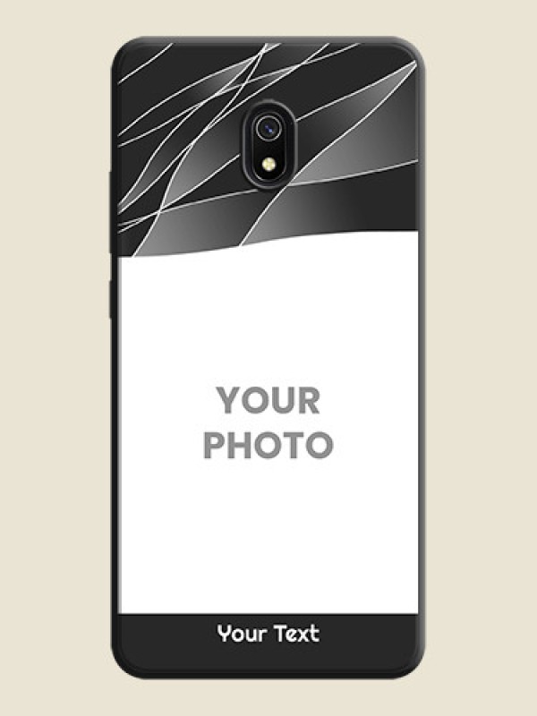 Custom Mixed Wave Lines - Photo on Space Black Soft Matte Mobile Cover - Redmi 8A - alternate view