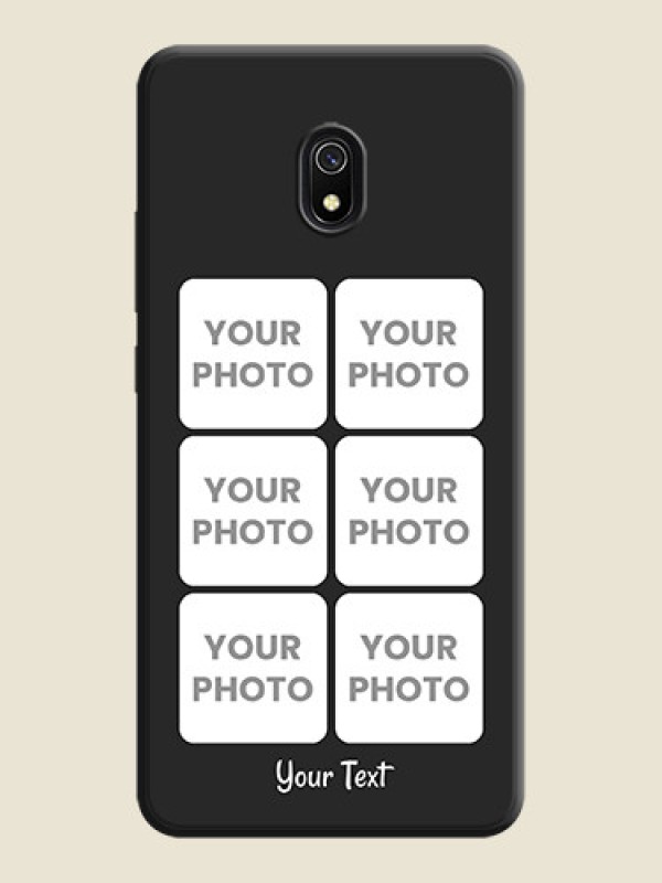 Custom Floral Art with 6 Image Holder - Photo on Space Black Soft Matte Mobile Case - Redmi 8A - alternate view