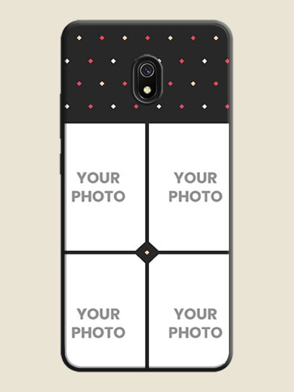 Custom Multicolor Dotted Pattern with 4 Image Holder on Space Black Custom Soft Matte Phone Cases - Redmi 8A - alternate view