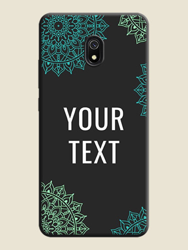 Custom Your Name with Floral Design on Space Black Custom Soft Matte Back Cover - Redmi 8A - alternate view