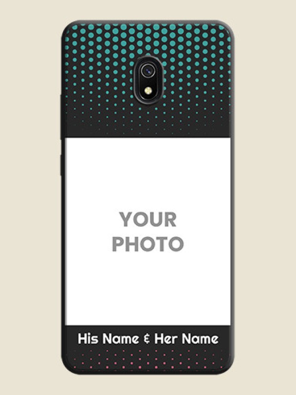 Custom Faded Dots with Grunge Photo Frame and Text on Space Black Custom Soft Matte Phone Cases - Redmi 8A - alternate view