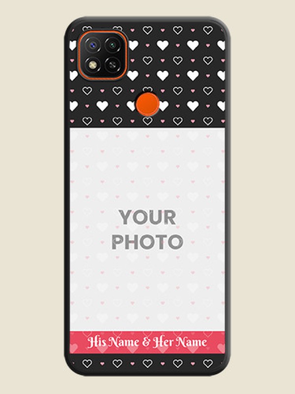 Custom White Color Love Symbols with Text Design on Photo on Space Black Soft Matte Phone Cover - Redmi 9 Activ - alternate view