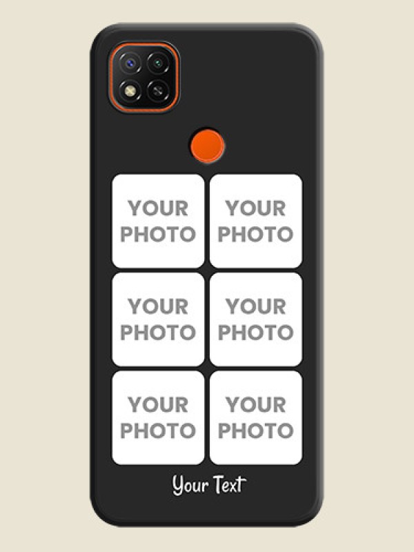 Custom Floral Art with 6 Image Holder on Photo on Space Black Soft Matte Mobile Case - Redmi 9 Activ - alternate view