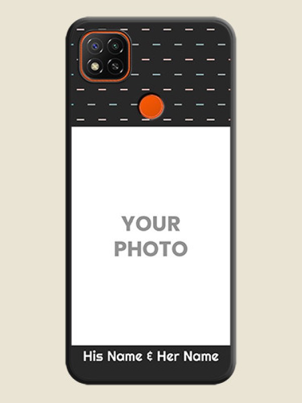 Custom Line Pattern Design with Text on Space Black Custom Soft Matte Phone Back Cover - Redmi 9 Activ - alternate view