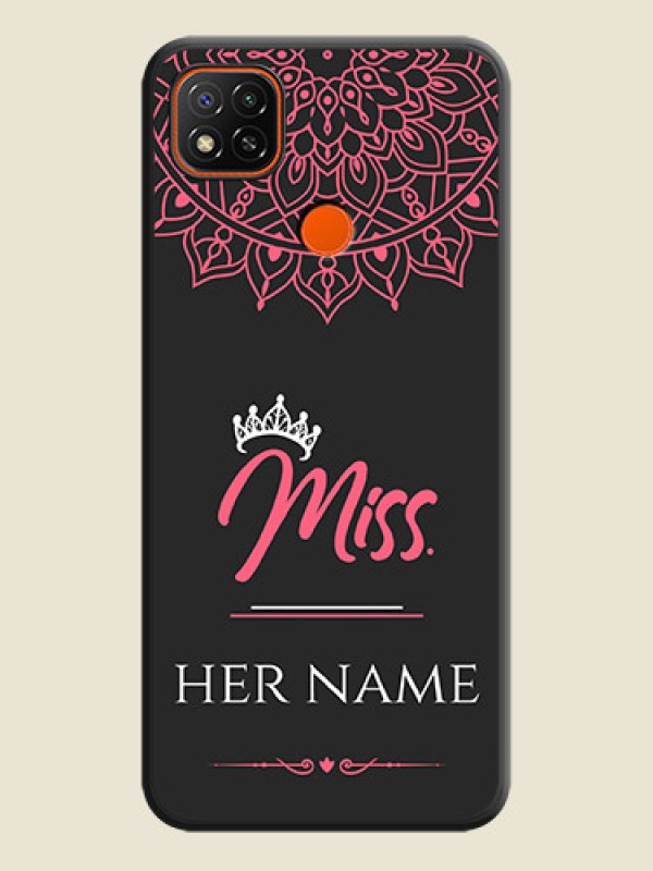 Custom Mrs Name with Floral Design on Space Black Personalized Soft Matte Phone Covers - Redmi 9 Activ - alternate view