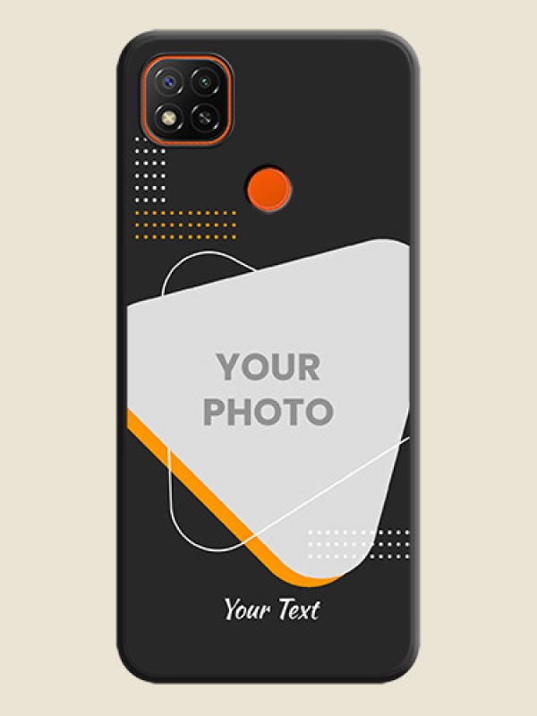 Custom Yellow Triangle on Photo on Space Black Soft Matte Phone Cover - Redmi 9 Activ - alternate view