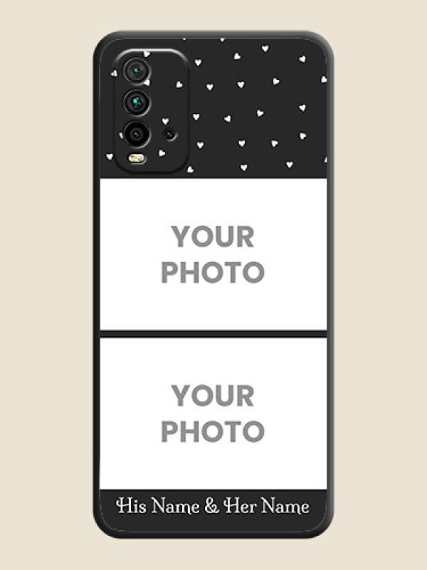 Custom Miniature Love Symbols with Name on Space Black Custom Soft Matte Back Cover - Redmi 9 Power - alternate view