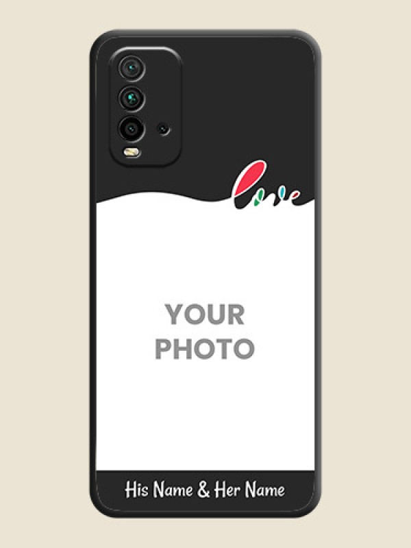 Custom Fall in Love Pattern with Picture on Photo on Space Black Soft Matte Mobile Case - Redmi 9 Power - alternate view