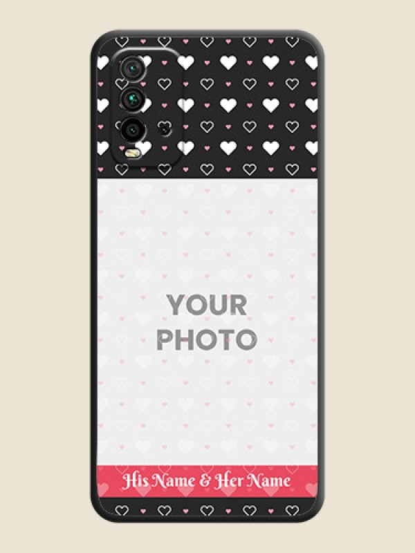 Custom White Color Love Symbols with Text Design on Photo on Space Black Soft Matte Phone Cover - Redmi 9 Power - alternate view