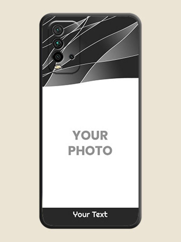 Custom Mixed Wave Lines on Photo on Space Black Soft Matte Mobile Cover - Redmi 9 Power - alternate view