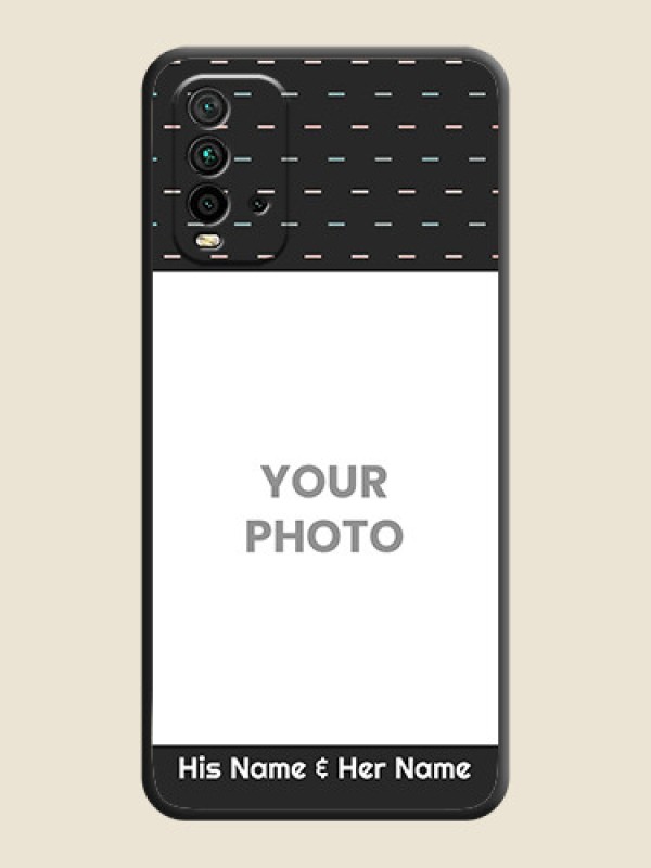 Custom Line Pattern Design with Text on Space Black Custom Soft Matte Phone Back Cover - Redmi 9 Power - alternate view