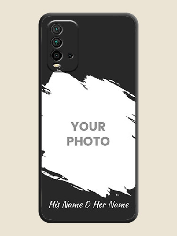 Custom Grunge Brush Strokes on Photo on Space Black Soft Matte Back Cover - Redmi 9 Power - alternate view