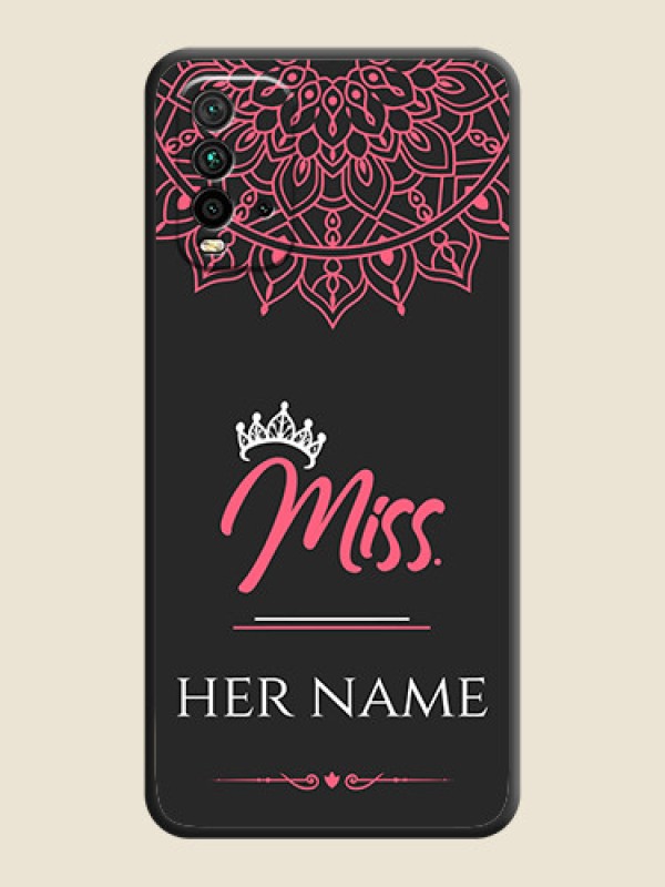 Custom Mrs Name with Floral Design on Space Black Personalized Soft Matte Phone Covers - Redmi 9 Power - alternate view