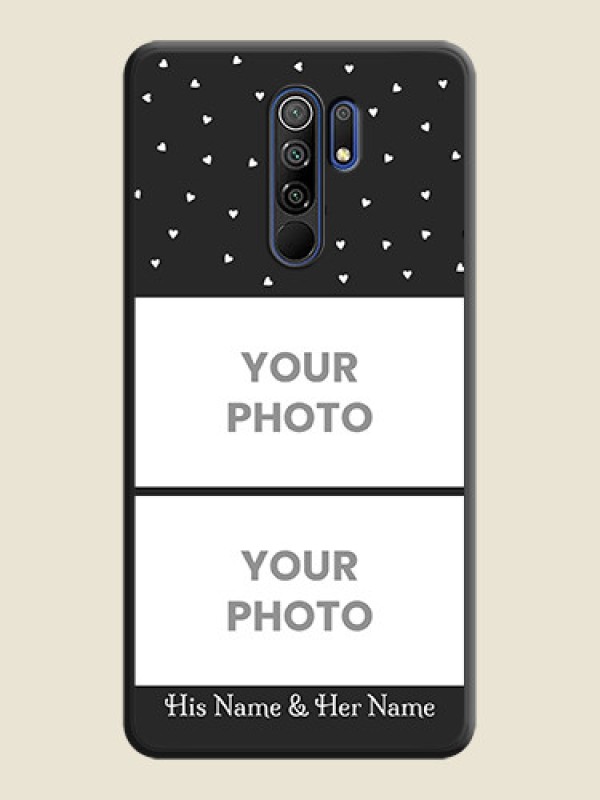 Custom Miniature Love Symbols with Name on Space Black Custom Soft Matte Back Cover - Redmi 9 Prime - alternate view