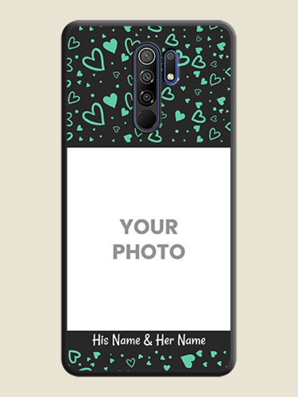 Custom Sea Green Indefinite Love Pattern on Photo on Space Black Soft Matte Mobile Cover - Redmi 9 Prime - alternate view