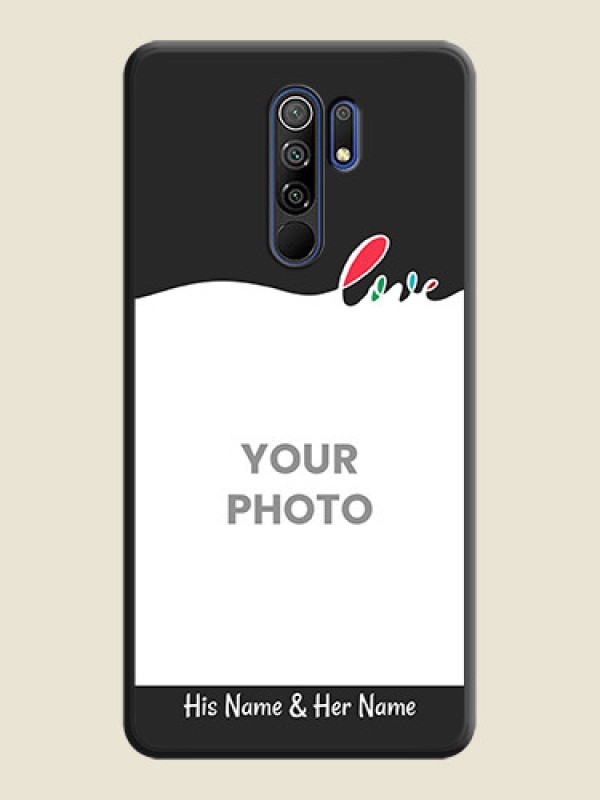 Custom Fall in Love Pattern with Picture on Photo on Space Black Soft Matte Mobile Case - Redmi 9 Prime - alternate view