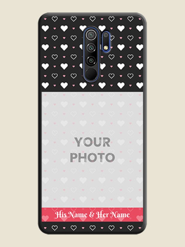 Custom White Color Love Symbols with Text Design on Photo on Space Black Soft Matte Phone Cover - Redmi 9 Prime - alternate view