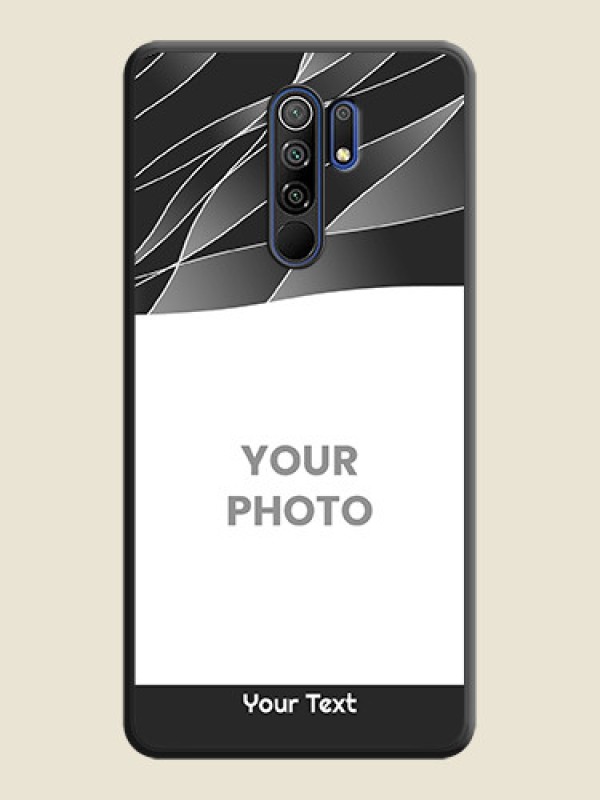 Custom Mixed Wave Lines on Photo on Space Black Soft Matte Mobile Cover - Redmi 9 Prime - alternate view