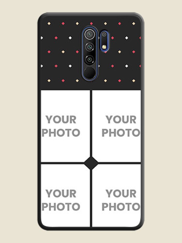 Custom Multicolor Dotted Pattern with 4 Image Holder on Space Black Custom Soft Matte Phone Cases - Redmi 9 Prime - alternate view