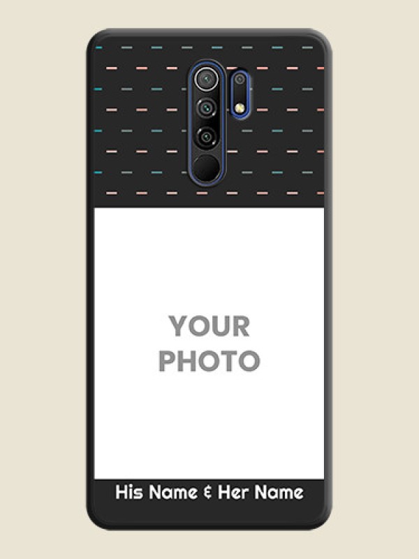 Custom Line Pattern Design with Text on Space Black Custom Soft Matte Phone Back Cover - Redmi 9 Prime - alternate view