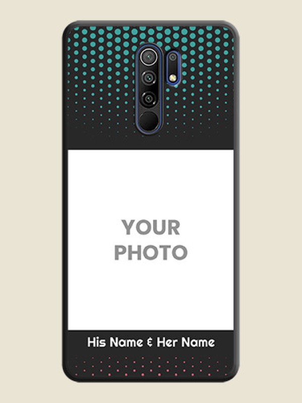 Custom Faded Dots with Grunge Photo Frame and Text on Space Black Custom Soft Matte Phone Cases - Redmi 9 Prime - alternate view