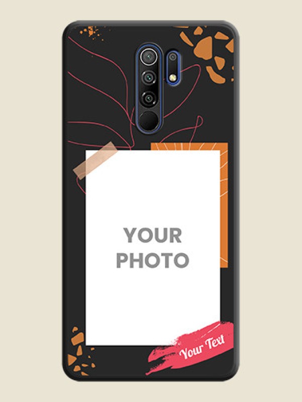 Custom Orange Photo Frame on Space Black Custom Soft Matte Phone Back Cover - Redmi 9 Prime - alternate view