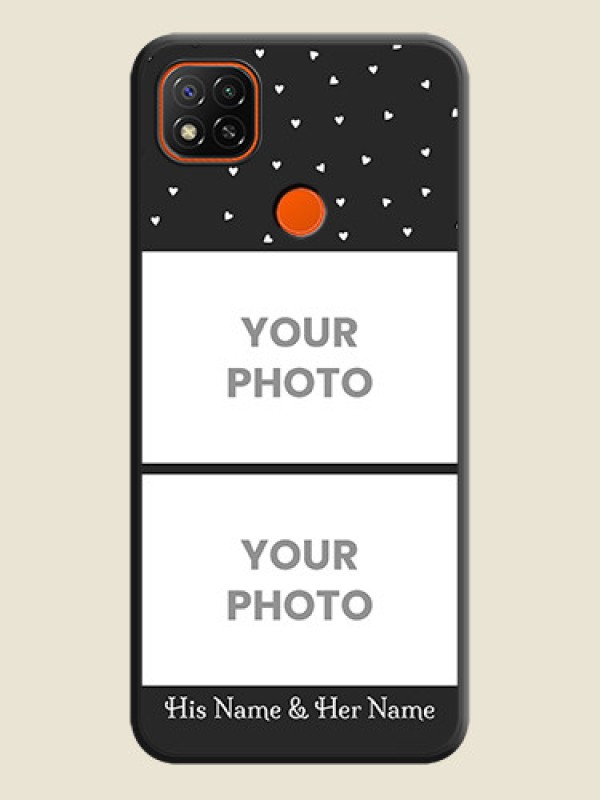 Custom Miniature Love Symbols with Name on Space Black Custom Soft Matte Back Cover - Redmi 9 - alternate view