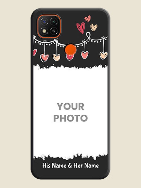 Custom Pink Love Hangings with Name on Space Black Custom Soft Matte Phone Cases - Redmi 9 - alternate view