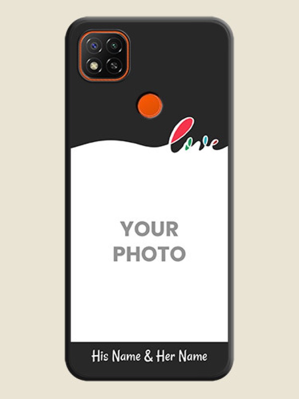 Custom Fall in Love Pattern with Picture on Photo on Space Black Soft Matte Mobile Case - Redmi 9 - alternate view