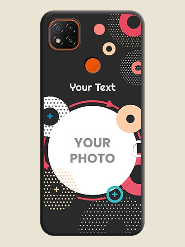 Custom Multicoloured Round Image on Personalised Space Black Soft Matte Cases - Redmi 9 - alternate view