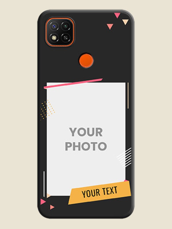 Custom Photo Frame with Triangle Small Dots on Photo on Space Black Soft Matte Back Cover - Redmi 9 - alternate view