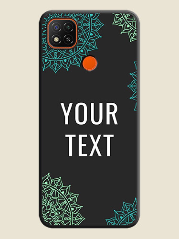 Custom Your Name with Floral Design on Space Black Custom Soft Matte Back Cover - Redmi 9 - alternate view