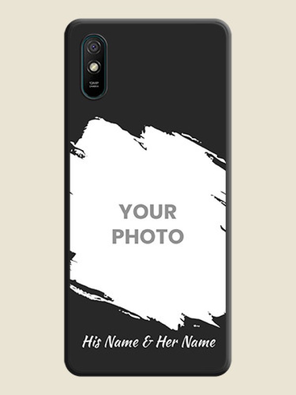 Custom Grunge Brush Strokes on Photo on Space Black Soft Matte Back Cover - Redmi 9A Sport - alternate view