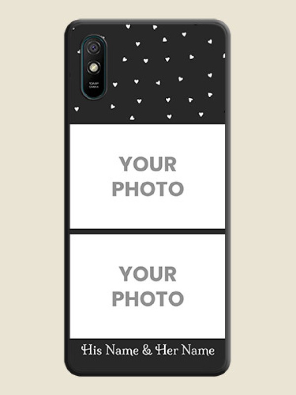 Custom Miniature Love Symbols with Name on Space Black Custom Soft Matte Back Cover - Redmi 9A - alternate view