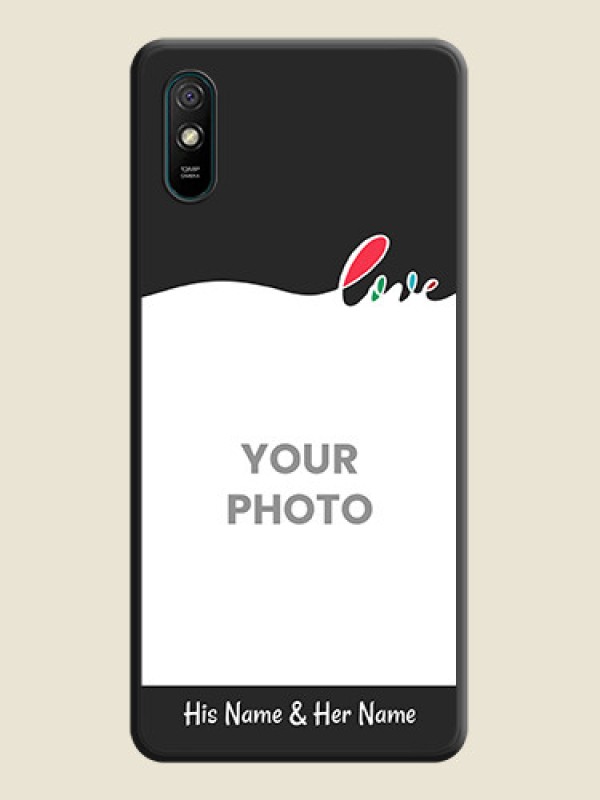 Custom Fall in Love Pattern with Picture on Photo on Space Black Soft Matte Mobile Case - Redmi 9A - alternate view