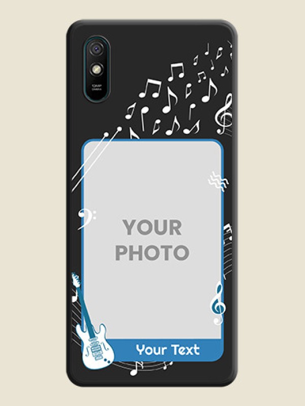 Custom Musical Theme Design with Text on Photo on Space Black Soft Matte Mobile Case - Redmi 9A - alternate view